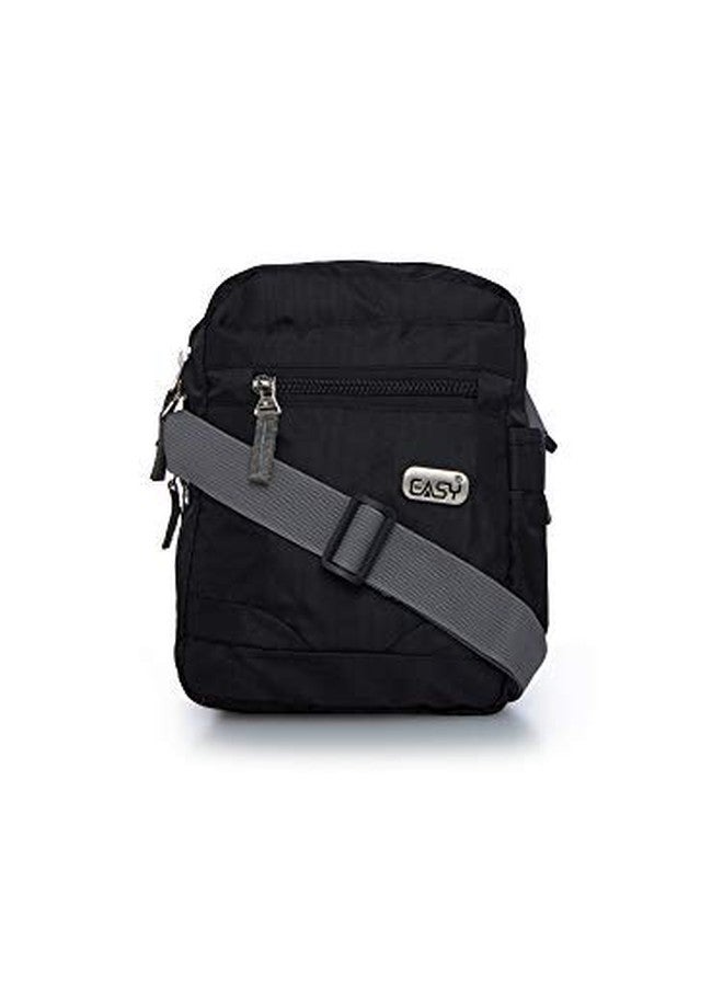 Easy Travel Sling Bag, Baggage with 4 Eassy Access Spacious Compartments Adjustable Strap with Buckle, 2 Lockable Metal Zipper Pouch for Daily Use and Traveling Accessories (Black) - Image 1